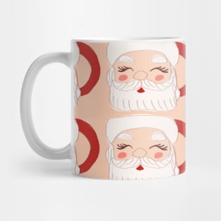 Retro Santa Mug, Pink Christmas design Mug